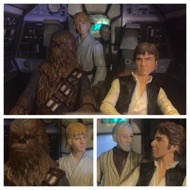 Luke and Ben makes their way into the bouncing cockpit. LUKE: "What's going on?” HAN: "Our position is correct, except… no, Alderaan!” LUKE: "What do you mean? Where is it?” HAN: "Thats what I'm trying to tell you, kid. It ain't there. It's been totally blown away.” #starwars #anhwt #toyshelf